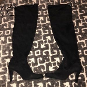 Black suede over the knee boots. Size 6.5.
